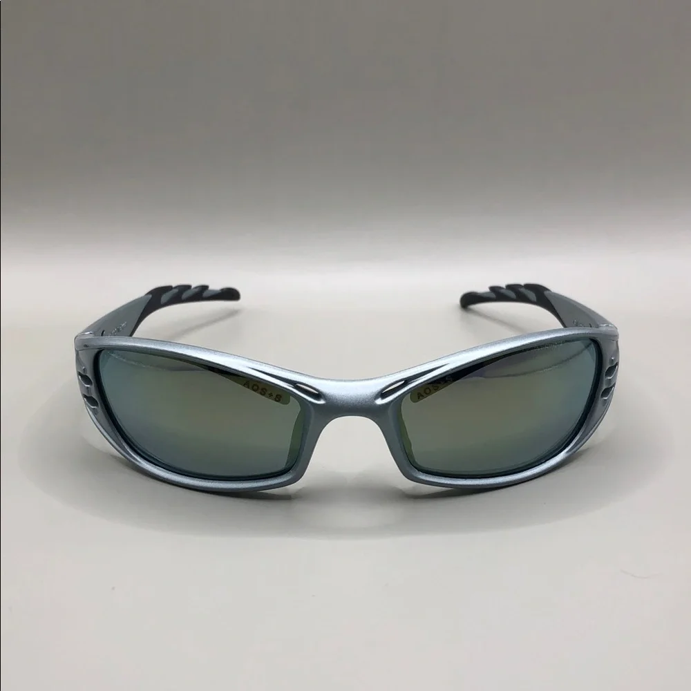 AOS + S Safety Fuel Wrap Vented Mirror Safety Z87 Sunglasses Frost Blue